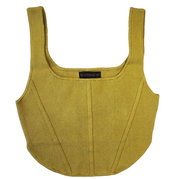 House of Harlow Corset Front Crop Top Womens L Preppy 90s - Picture 1 of 7